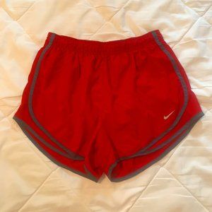 Nike Dri-Fit Shorts, Women's Large, Red with Grey Trim